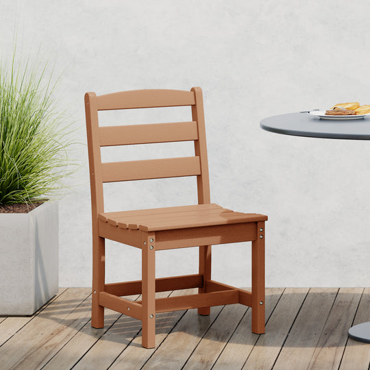 Ashore Outdoor HDPE Patio Classic Armless Dining Side Chair