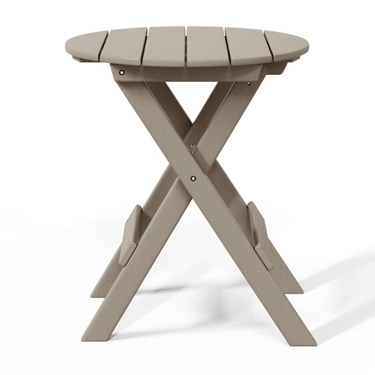 Malibu HDPE Outdoor 24.5 Inch Round Portable Folding Patio Dining Table