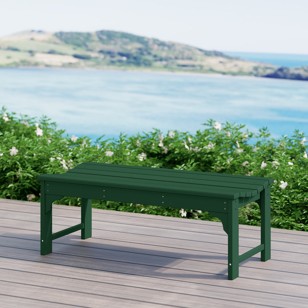 Malibu 48" length backless Poly Wood Outdoor / Garden bench
