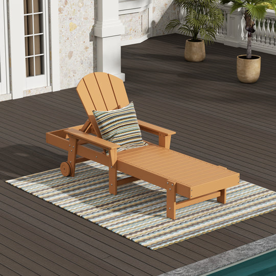 Malibu Reclining Chaise Lounge With Arms & Wheels