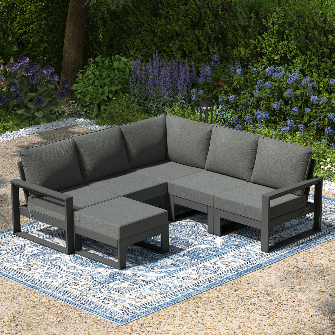 Montara 6-Piece Outdoor Patio Corner Sectional Sofa Conversation Set
