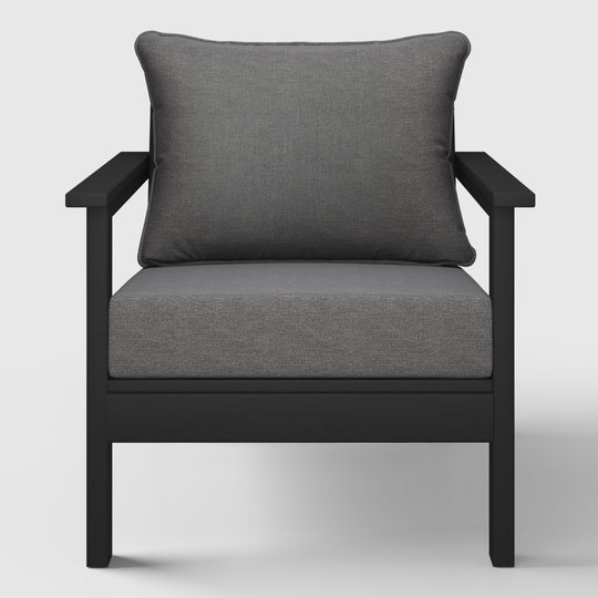 Avalon Outdoor Modern HDPE Patio Club Chair with Deep Seat Cushions