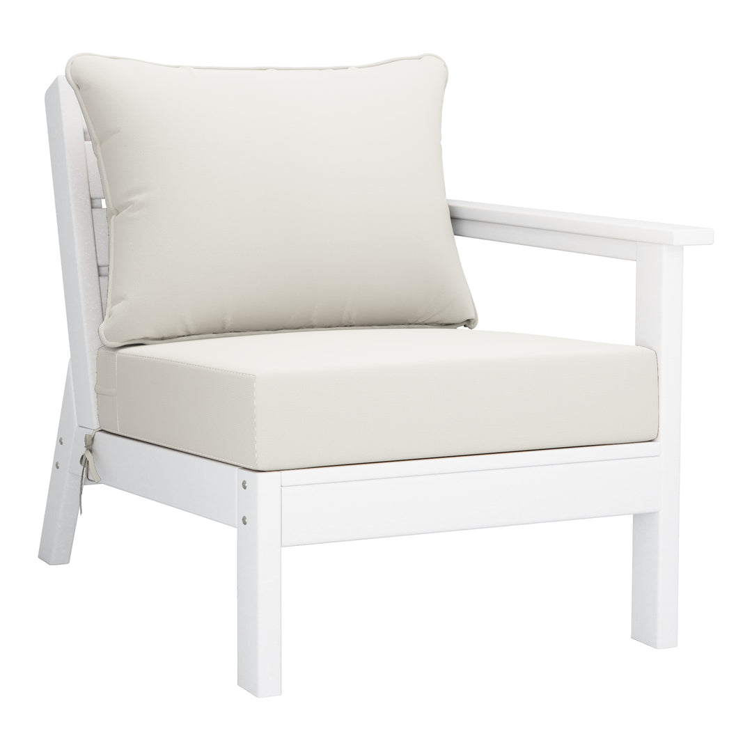 Avalon Outdoor Patio HDPE Sectional Sofa with Patio Cushions