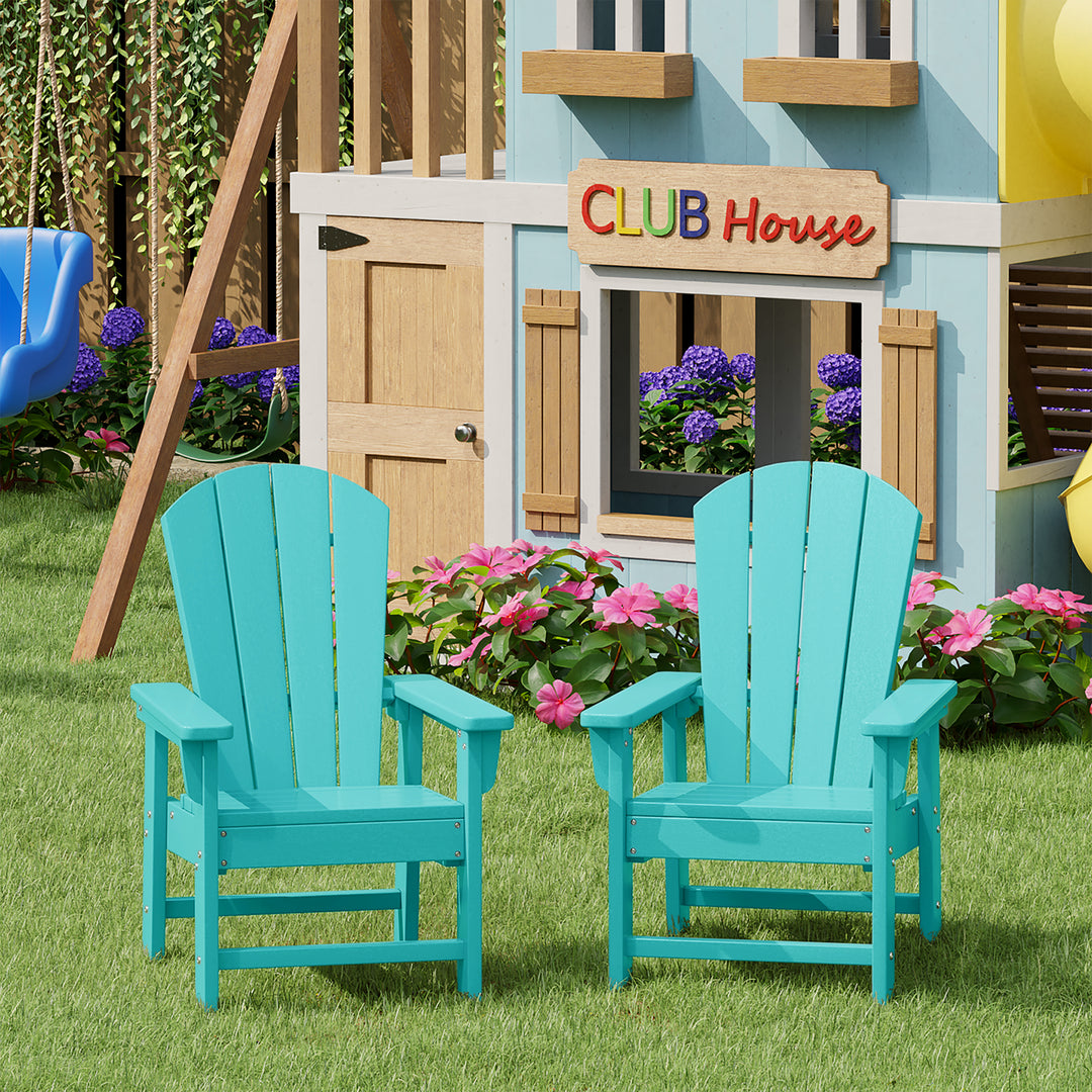 Malibu Kids Outdoor Adirondack Plastic Patio Chair (Set of 2)