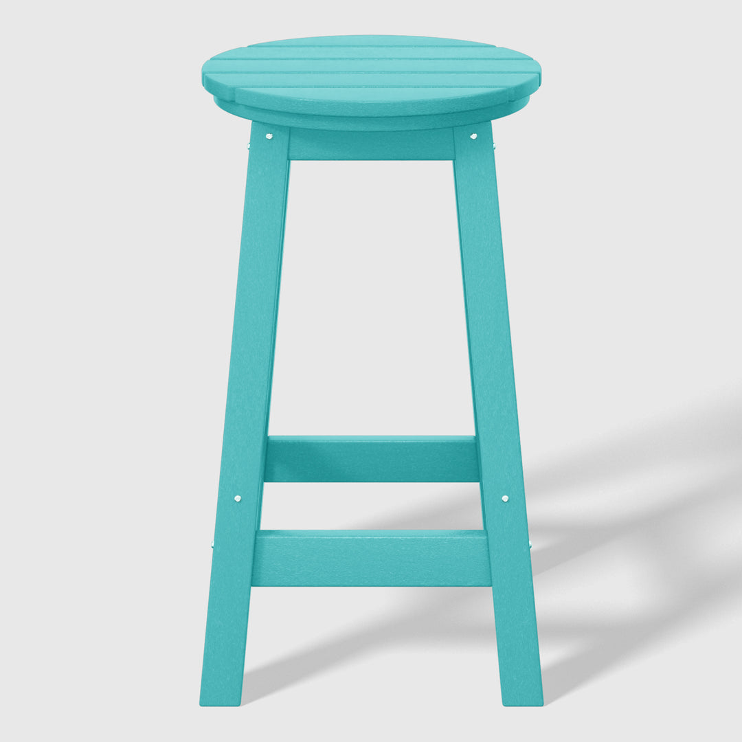 Malibu 24" HDPE Outdoor Patio Round Counter Height Bar Stool