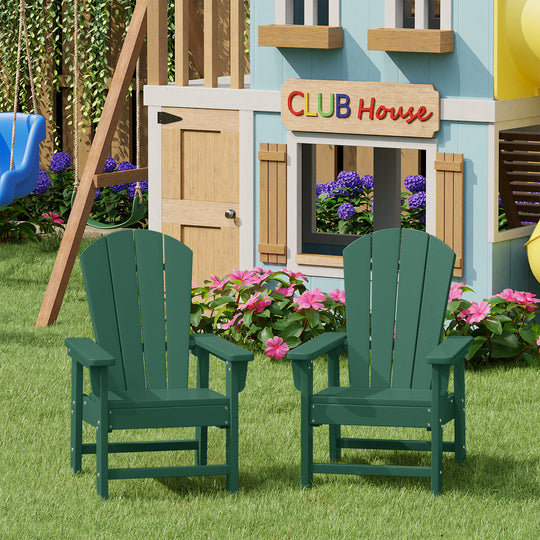 Malibu Kids Outdoor Adirondack Plastic Patio Chair (Set of 2)