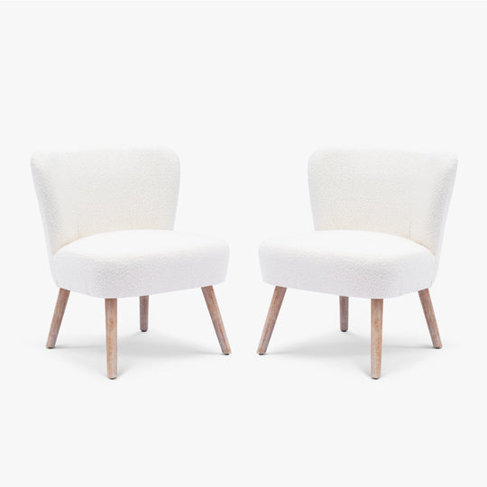 Genevieve 25" Wide Upholstered Boucle Accent Chairs (Set of 2)
