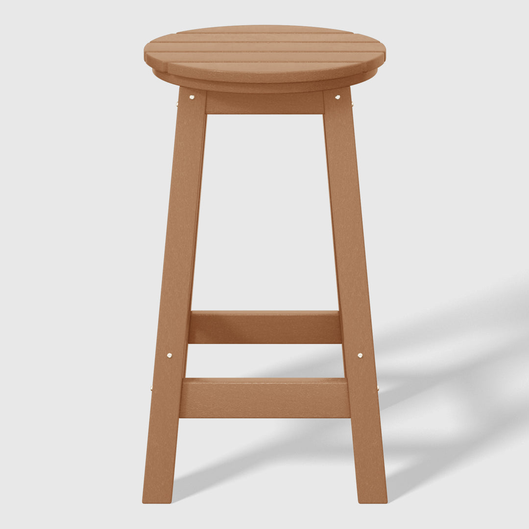 Malibu 24" HDPE Outdoor Patio Round Counter Height Bar Stool