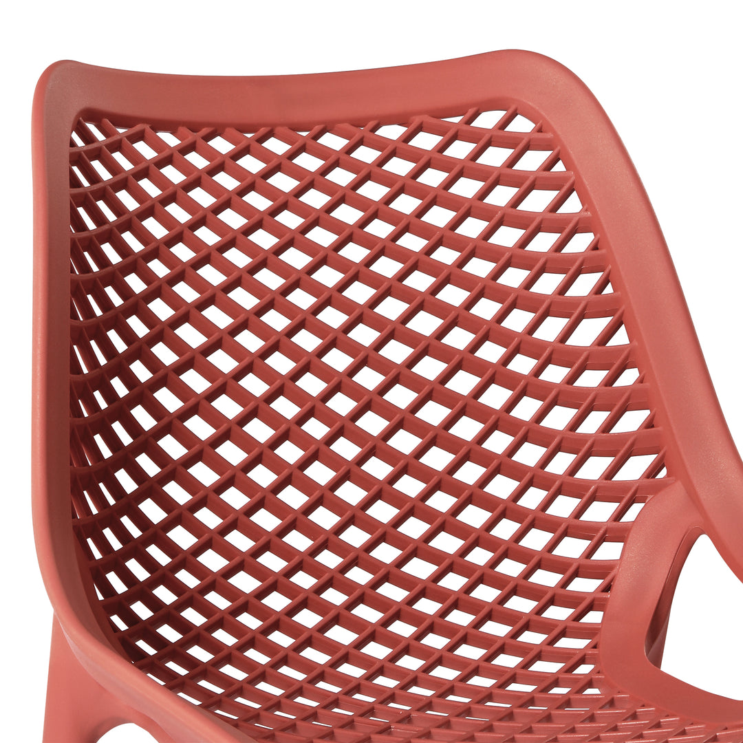 Playa Outdoor Stackable Modern Plastic Dining Chairs (Set of 2)