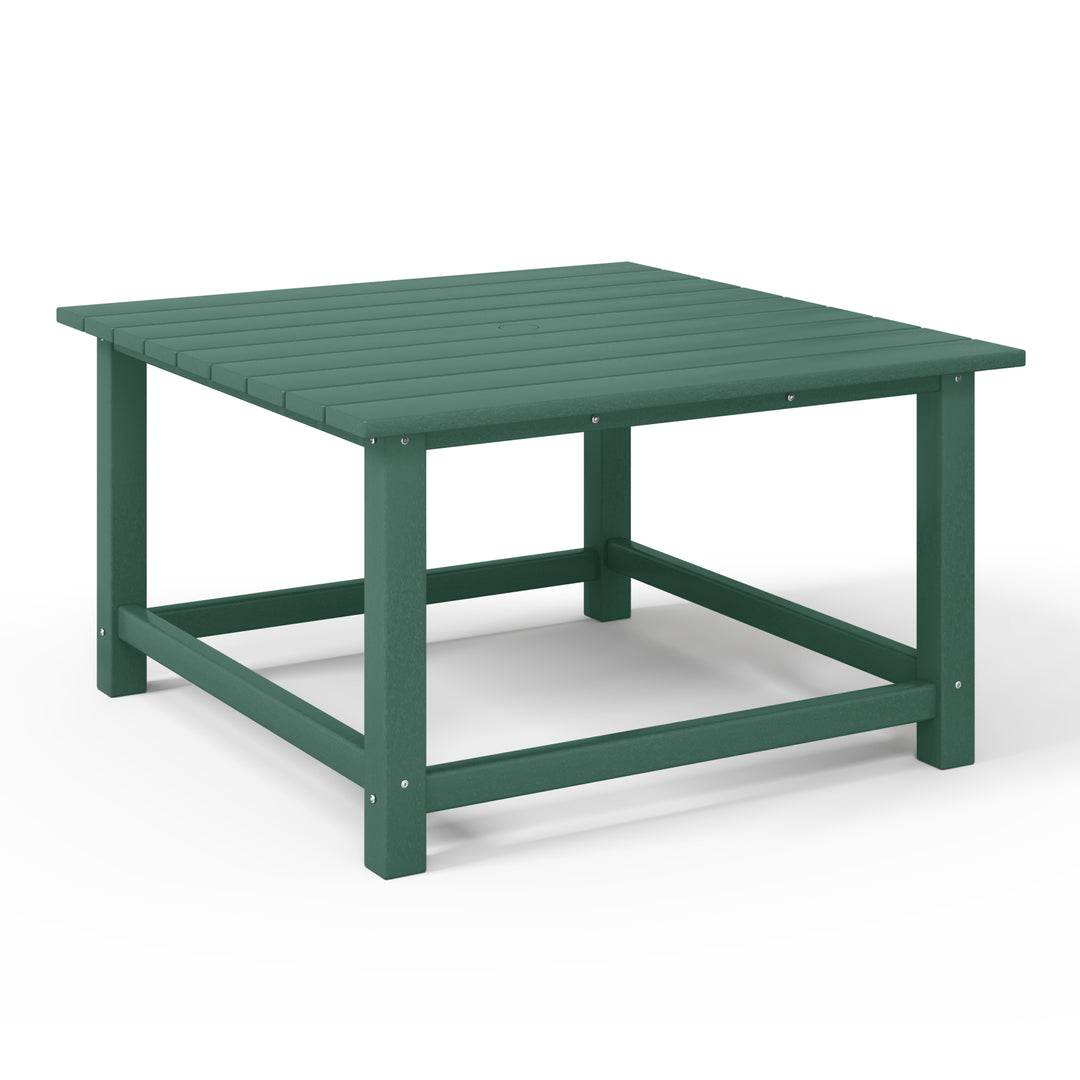 Malibu Low Outdoor HDPE Square Patio Coffee Table