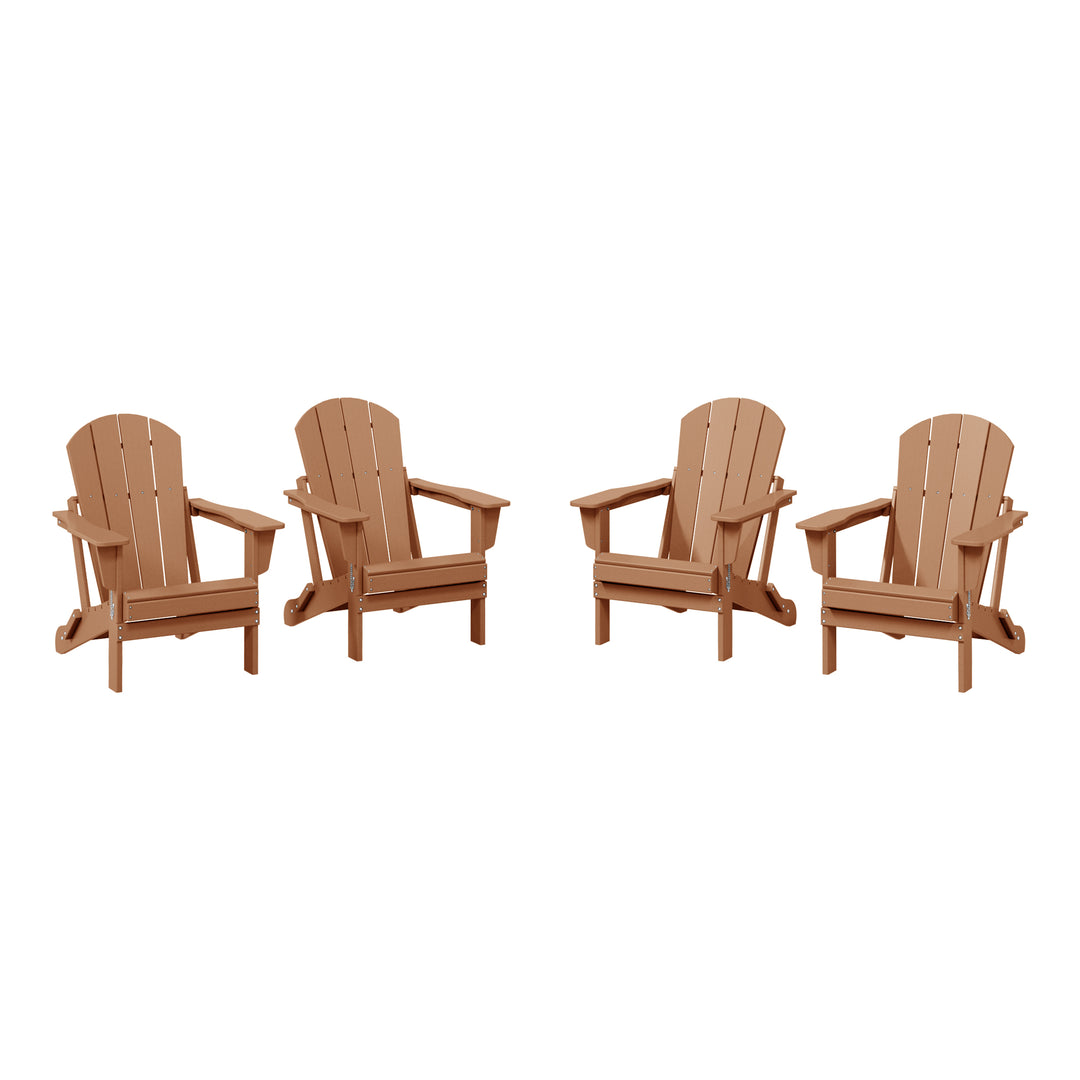 Malibu 4-Piece set outdoor folding Poly Adirondack chair