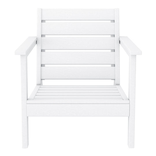 Avalon Outdoor Modern HDPE Patio Club Chair with Deep Seat Cushions