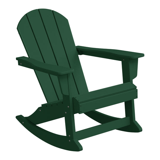 Malibu 3-Piece set Outdoor / Patio Poly Adirondack rocking chairs with a side table ( 2 seater )
