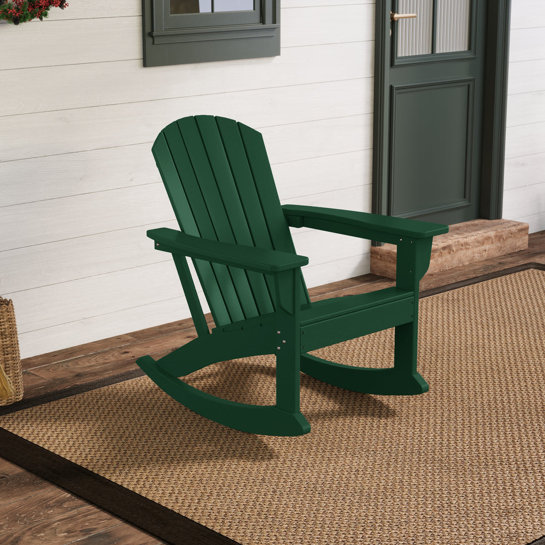 Dylan Outdoor Patio Poly Plastic Adirondack Rocking Chair