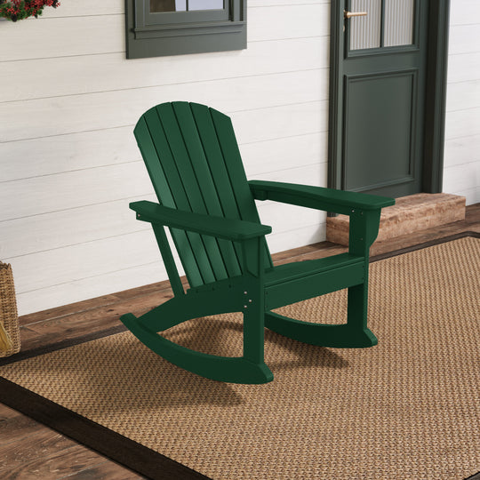 Dylan Outdoor Patio Poly Plastic Adirondack Rocking Chair