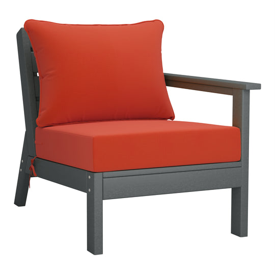 Avalon Outdoor Patio HDPE Sectional Sofa with Patio Cushions