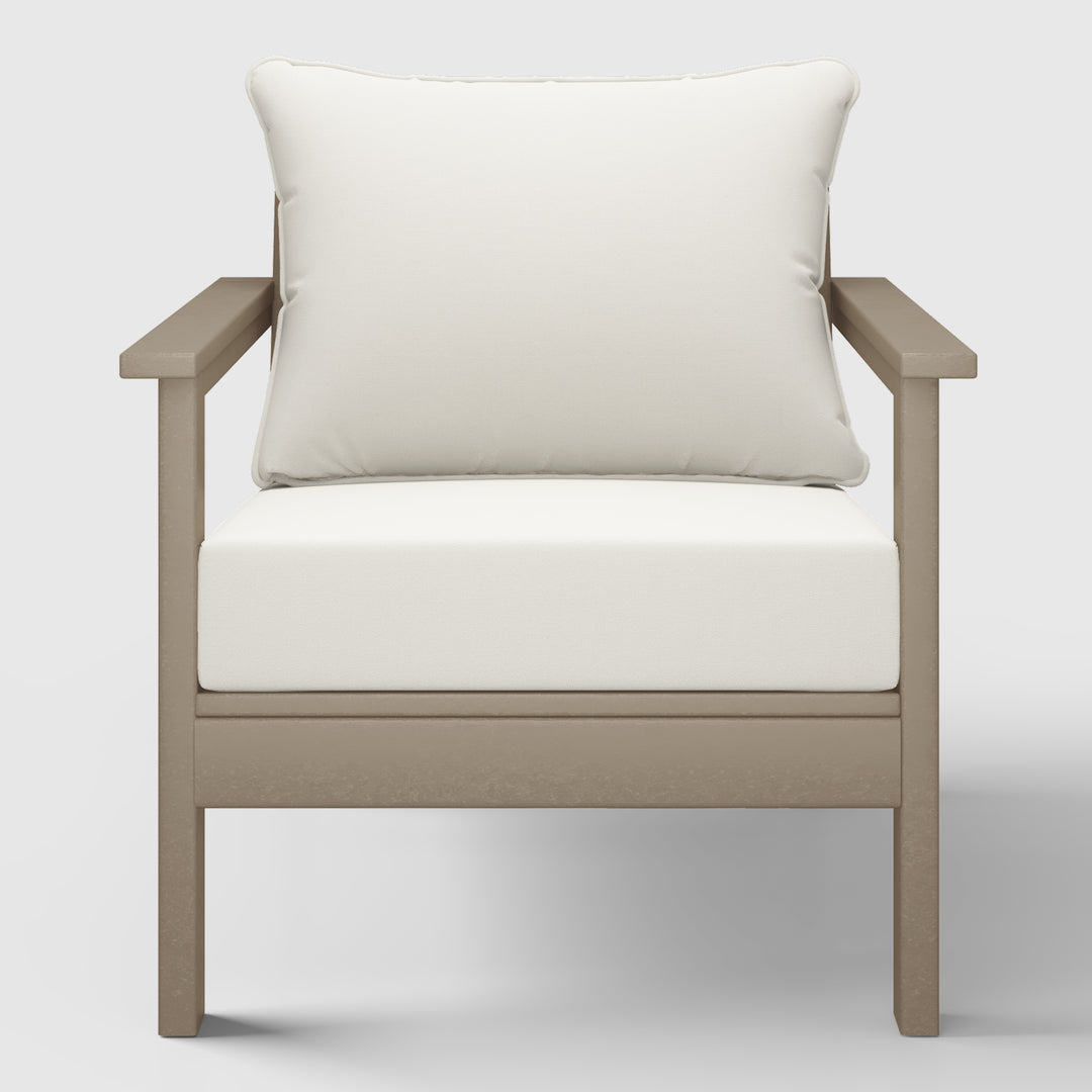 Avalon Outdoor Modern HDPE Patio Club Chair with Deep Seat Cushions