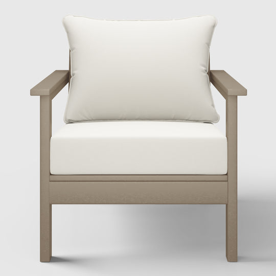 Avalon Outdoor Modern HDPE Patio Club Chair with Deep Seat Cushions