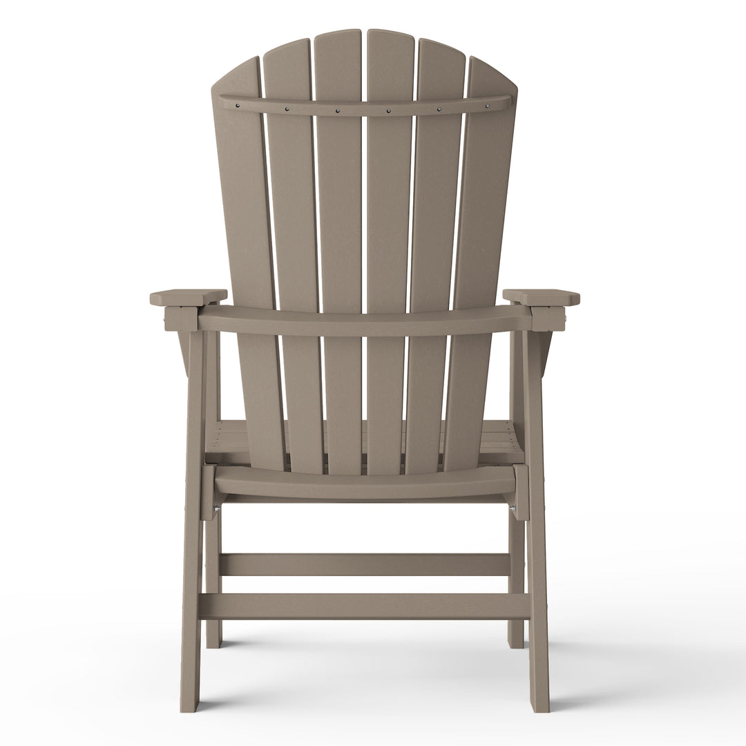 Dylan Outdoor Patio Shell-back Adirondack Dining Chair Weather Resistant