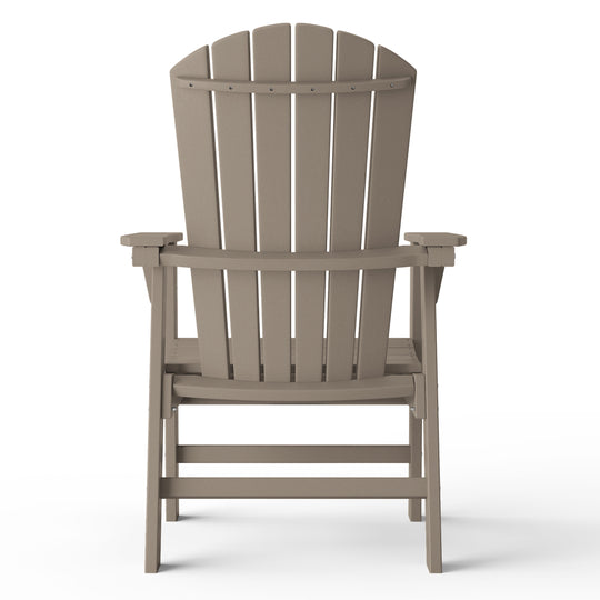 Dylan Outdoor Patio Shell-back Adirondack Dining Chair Weather Resistant