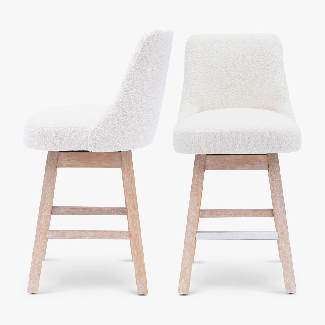 Genevieve 26" Upholstered Swivel Counter Height Bar Stools (Set of 2)