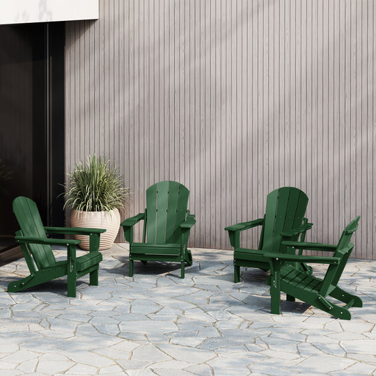 Malibu 4-Piece set outdoor folding Poly Adirondack chair