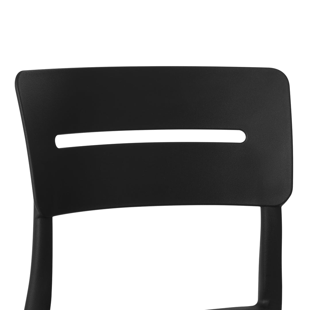 Playa Outdoor Modern Stackable Plastic Patio Dining Chairs (Set of 4)