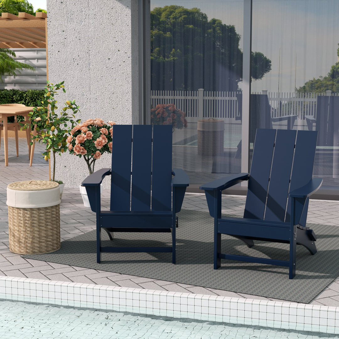 Ashore Westintrends Modern Outdoor Folding Adirondack Chair (Set of 2)