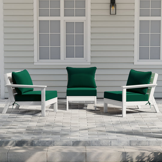 Avalon Outdoor Patio HDPE Sectional Sofa with Patio Cushions