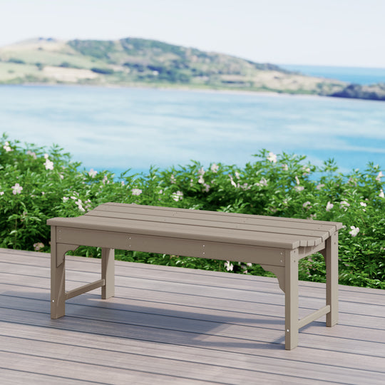 Malibu 48" length backless Poly Wood Outdoor / Garden bench