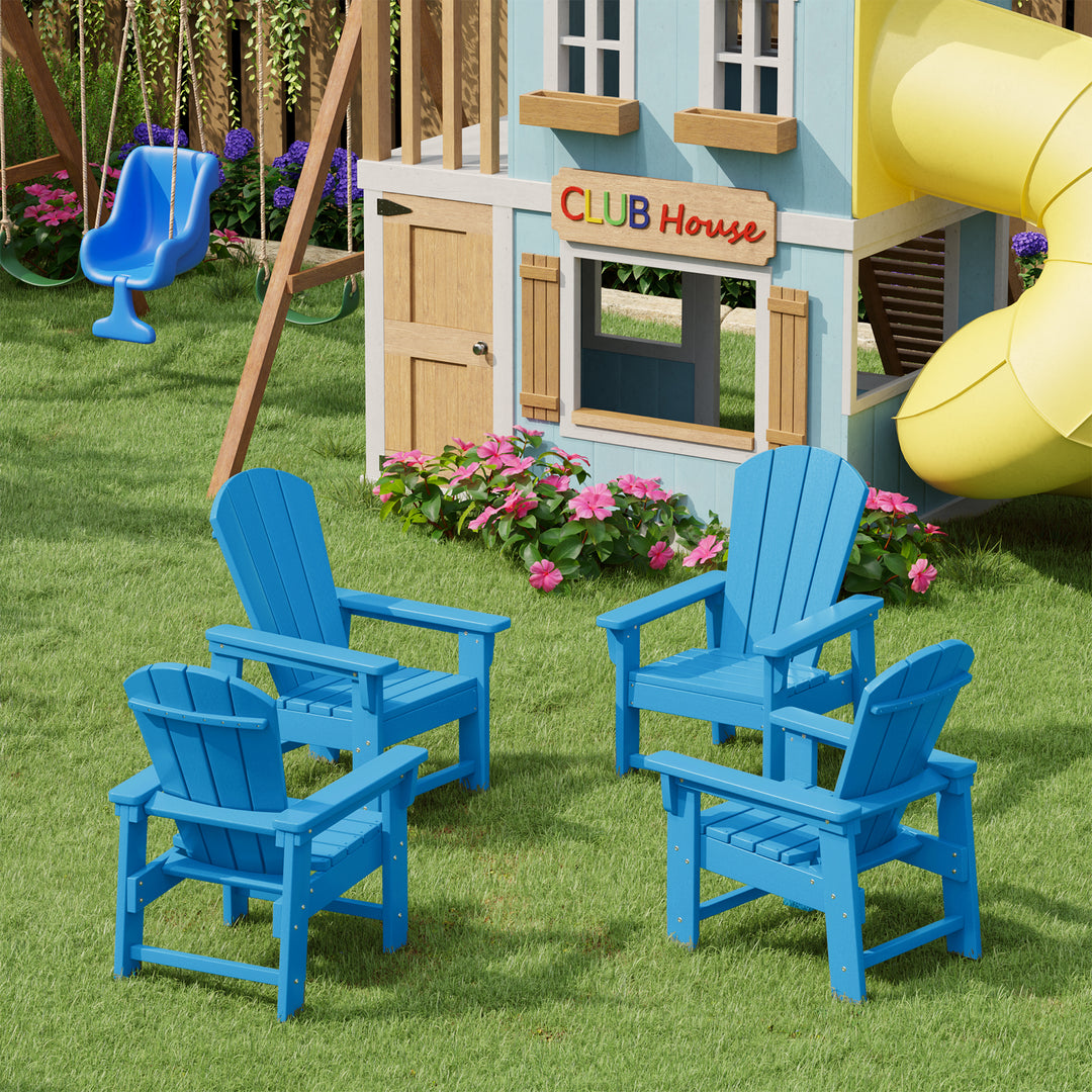 Malibu Kids Outdoor Adirondack Plastic Patio Chair (Set of 4)