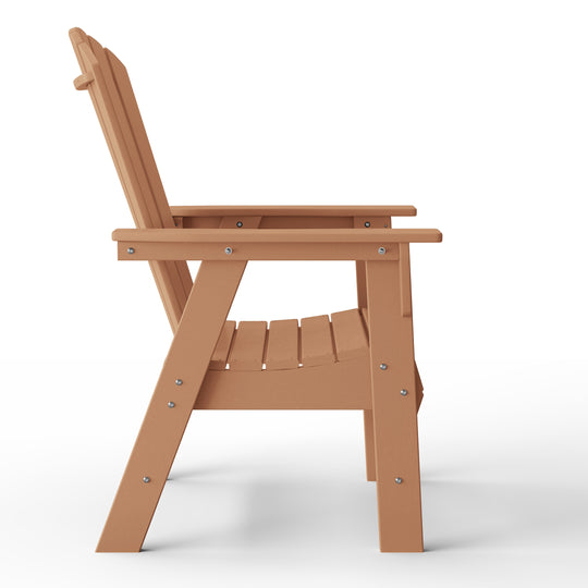 Dylan Outdoor Patio Shell-back Adirondack Dining Chair Weather Resistant
