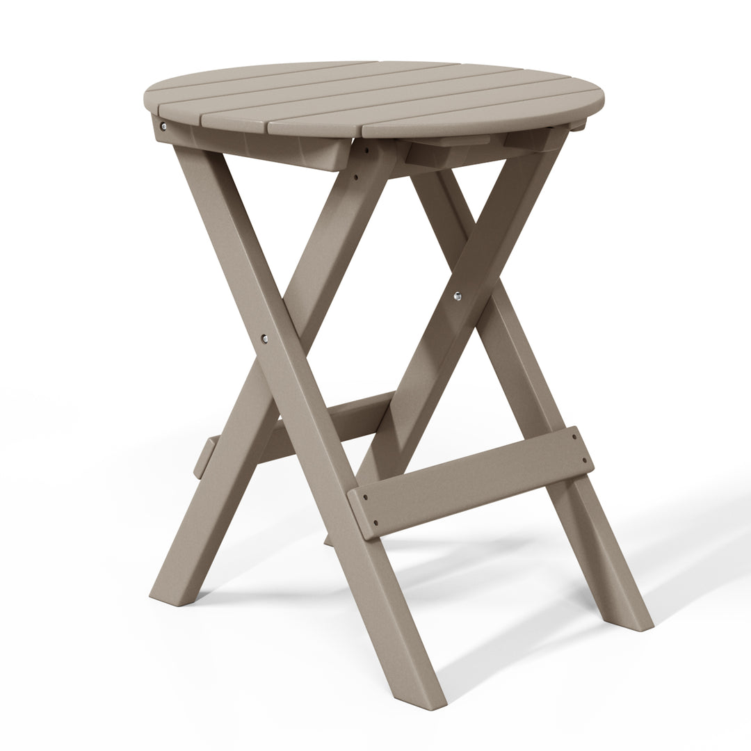 Malibu HDPE Outdoor 24.5 Inch Round Portable Folding Patio Dining Table
