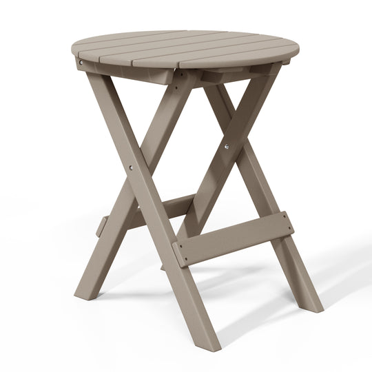 Malibu HDPE Outdoor 24.5 Inch Round Portable Folding Patio Dining Table
