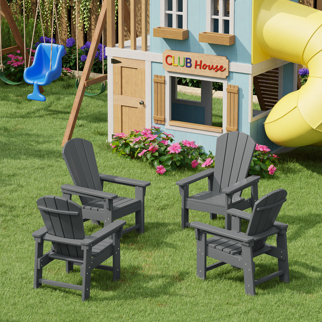 Malibu Kids Outdoor Adirondack Plastic Patio Chair (Set of 4)