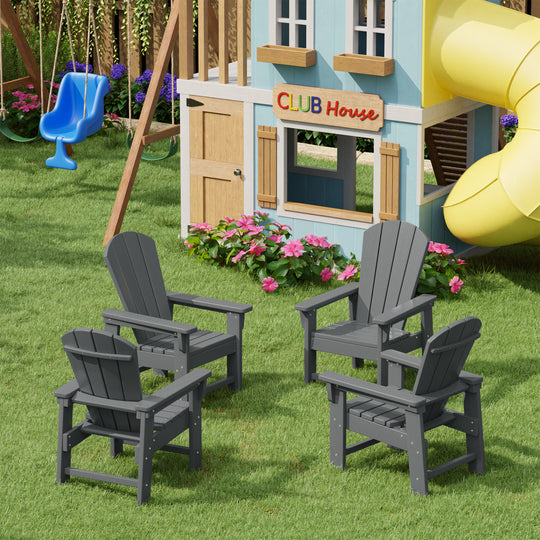 Malibu Kids Outdoor Adirondack Plastic Patio Chair (Set of 4)
