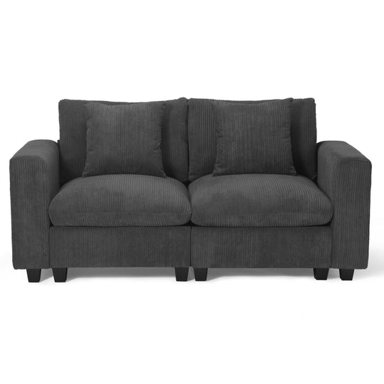 Hearthside 70" Modular Corduroy Loveseat Sofa With USB/Type-C Ports and Side Pockets