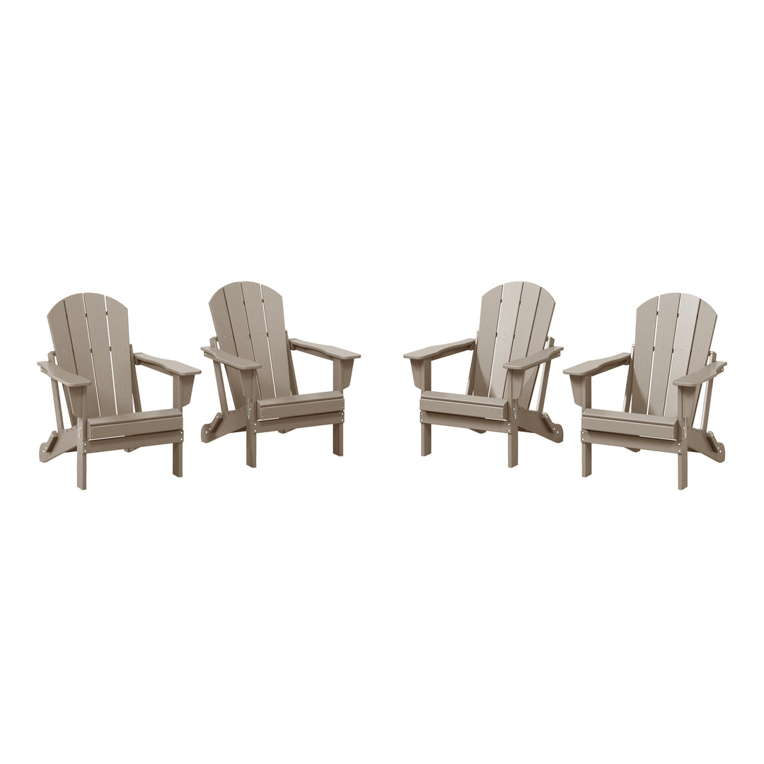 Malibu 4-Piece set outdoor folding Poly Adirondack chair