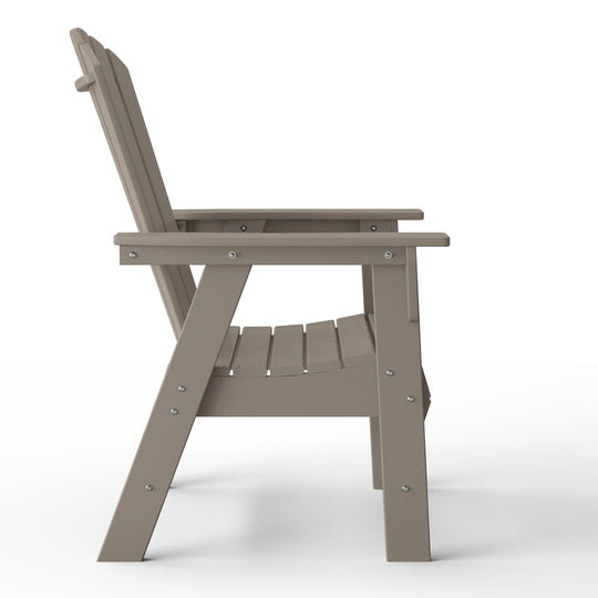 Dylan Outdoor Patio Shell-back Adirondack Dining Chair Weather Resistant