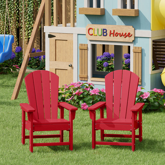 Malibu Kids Outdoor Adirondack Plastic Patio Chair (Set of 2)