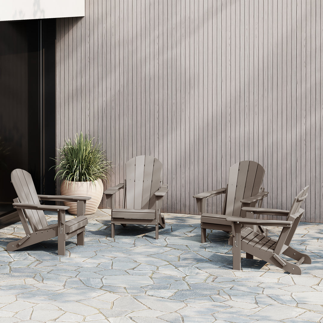 Malibu 4-Piece set outdoor folding Poly Adirondack chair