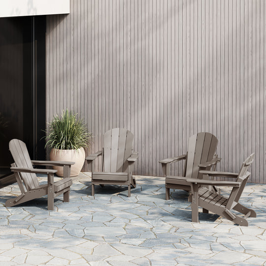 Malibu 4-Piece set outdoor folding Poly Adirondack chair