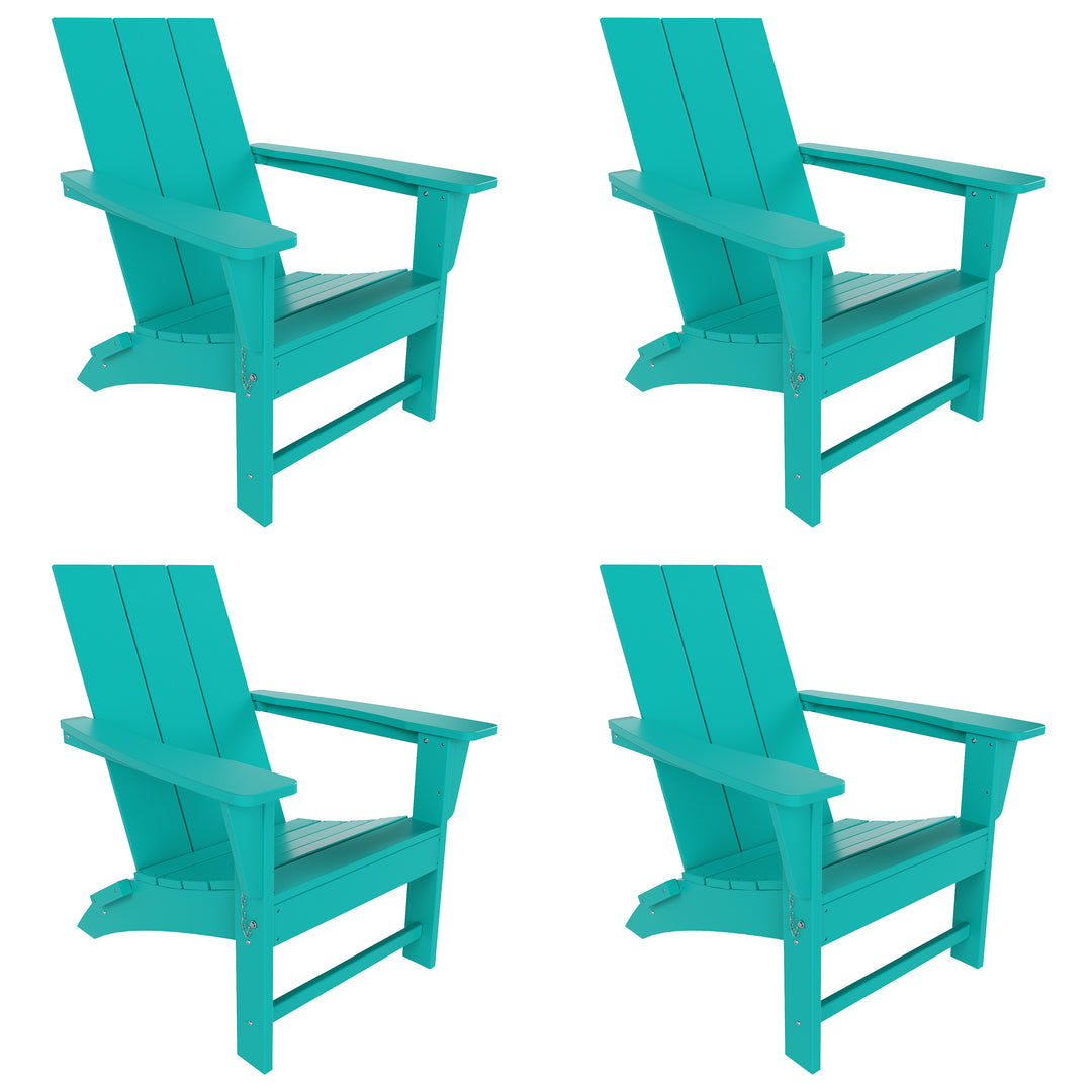 Ashore Westintrends Modern Outdoor Folding Adirondack Chair (Set of 4)