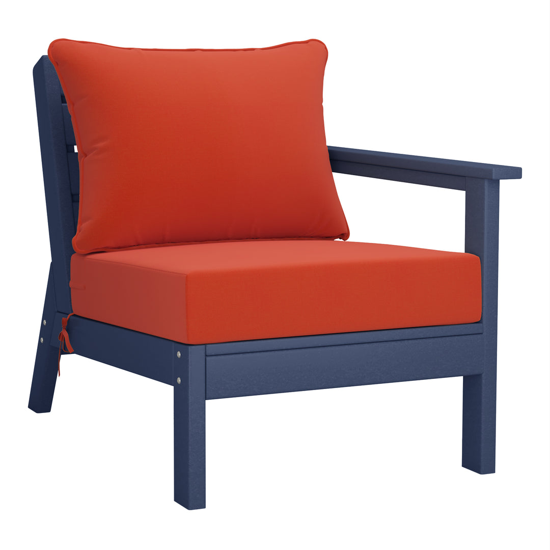 Avalon Outdoor Patio HDPE Sectional Sofa with Patio Cushions