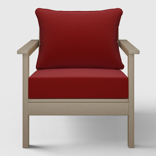 Avalon Outdoor Modern HDPE Patio Club Chair with Deep Seat Cushions