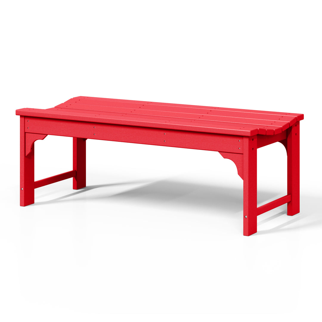 Malibu 48" length backless Poly Wood Outdoor / Garden bench