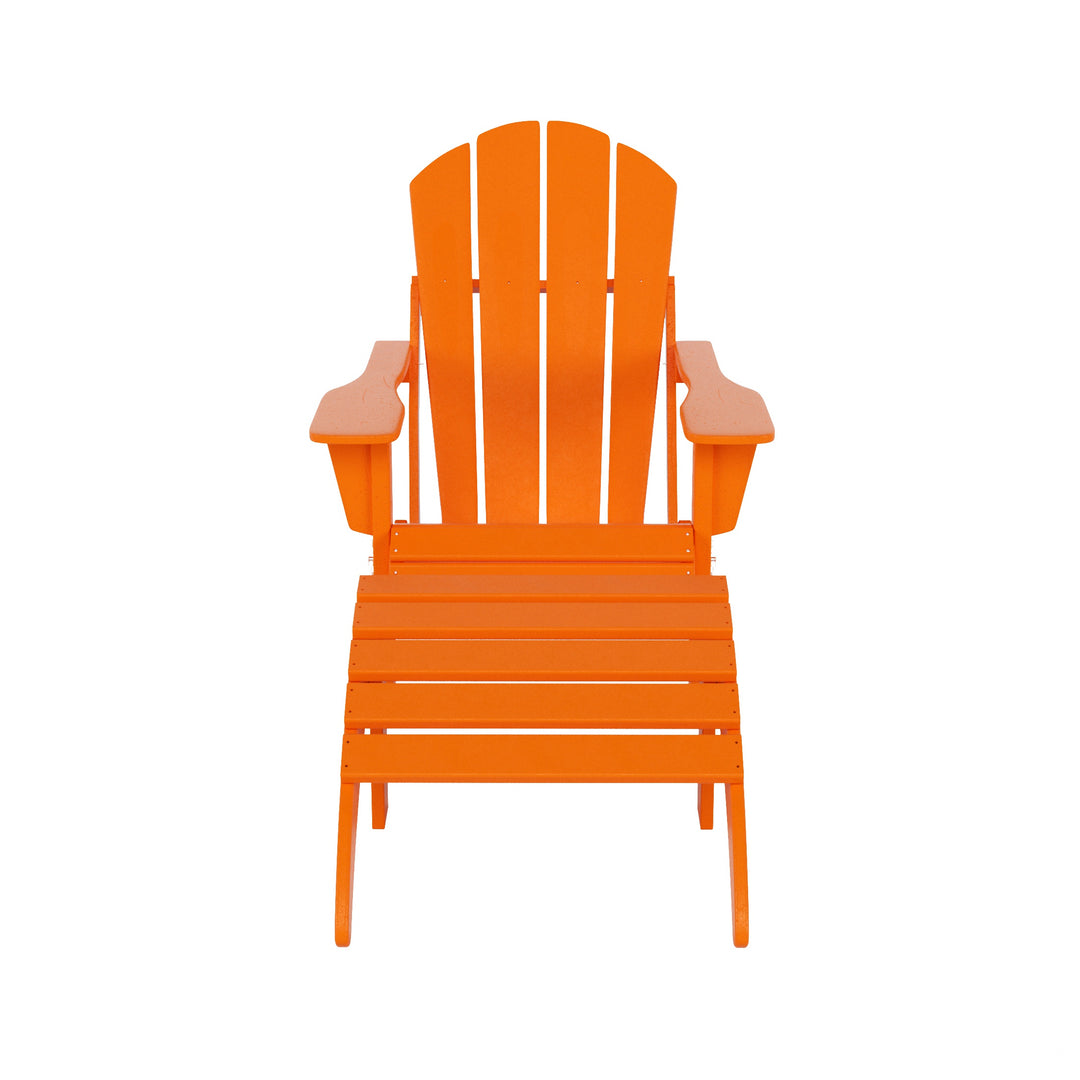 Malibu 2 piece set classic Adirondack chair with ottoman (1 seater)
