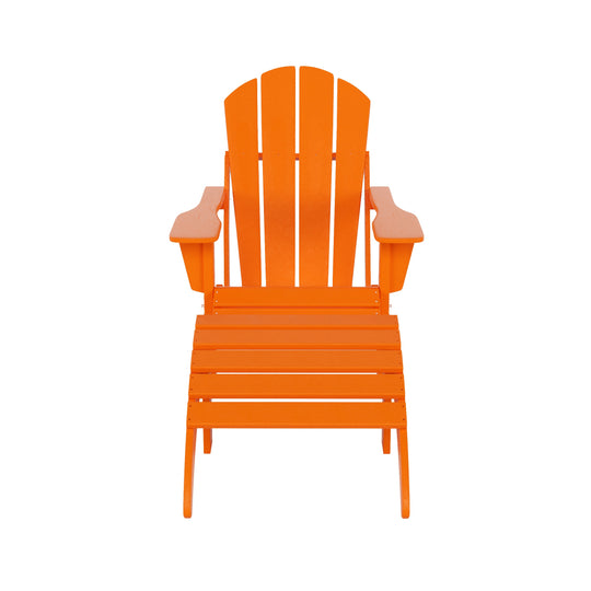 Malibu 2 piece set classic Adirondack chair with ottoman (1 seater)