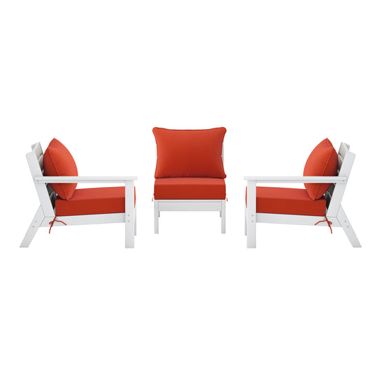 Avalon Outdoor Patio HDPE Sectional Sofa with Patio Cushions