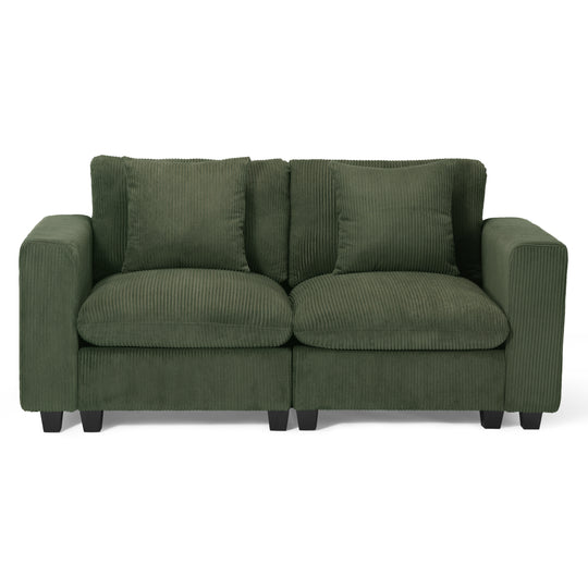 Hearthside 70" Modular Corduroy Loveseat Sofa With USB/Type-C Ports and Side Pockets